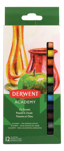 Tiza pastel aceitosa Academy Derwent de 12 colores