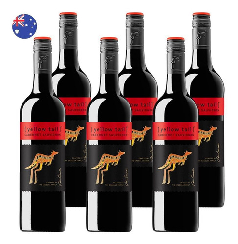Kit 6 Vinhos Yellow Tail Cabe Sauv Tinto Austrália 750ml