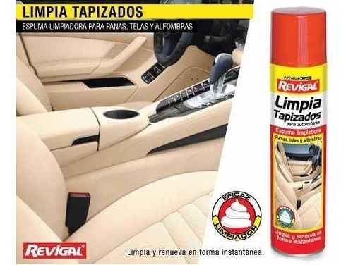 Imagen 3 de 6 de Limpia Tapizado Butacas Auto Coche Pana Tela Aerosol Revigal
