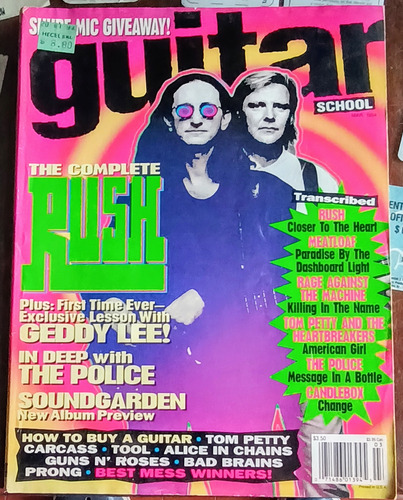 Revista Guitar School - Rush - Police - Ratm - Tom Petty (Usado)