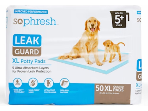 So Phresh Leak Guard Xl Potty Pads 50 Pzas