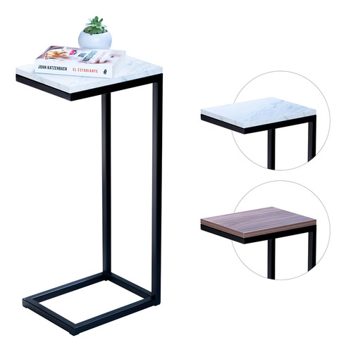 Mesa Lateral Chica Metal Minimalista Moderna Calidad Color Blanca