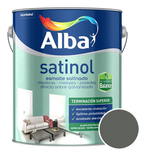 Alba Satinol Al Agua Gris X 1lts - Caporaso