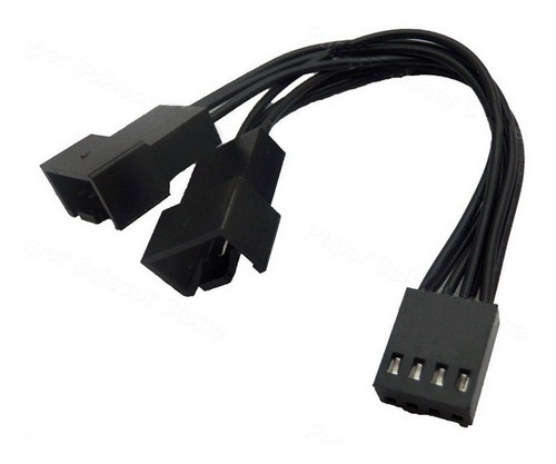 Imagen 8 de 9 de Splitter Pwm 1x2 Coolers 3 Y 4 Pines Negro Cpu Fan Divisor