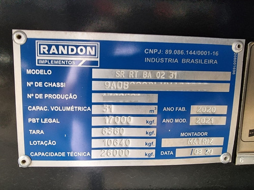 Imagem 11 de 15 de Rodocaçamba Com Doly Randon Ano 2020/2021 Impecável