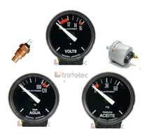 Comprar Kit 3 Relojes Eléctricos : Voltímetro + Temperatura De Agua + Presión Aceite Con Bulbos Ø 40 Mm Autoadhesivos O Rober