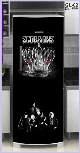 Adesivo Decorativo Geladeira Envelopamento Scorpions Rock