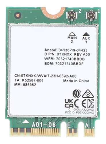 Rede De Desktop Wifi De Banda Dupla Com 6 Placas 1650x Ax200