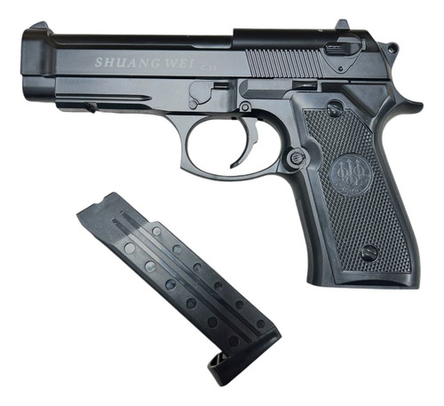 Pistola Semi Metálica Beretta C18 Airsoft Negro + 1000 Balin