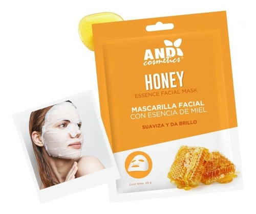 Mascarilla Facial De Tela And Esencia De Miel Suavizante