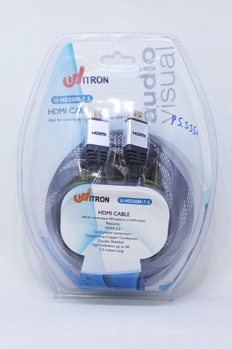 Cable Hdmi 2.0, Alta Definicion 4k, 7.5 Mt