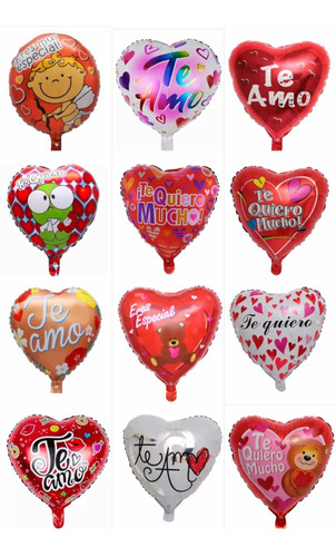 Pack 50 Globos Metálicos Amor San Valentín 45 Cm