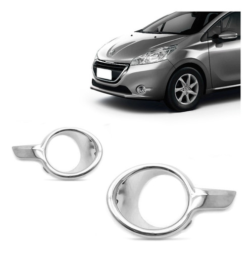 Aro Farol Milha Peugeot 208 2013 2014 2015 2016 Cromado.