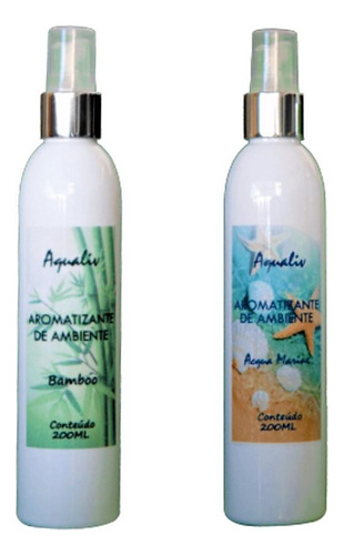 Kit 2 Aromatizador De Ambiente Acqua Marine E Bamboo 200ml