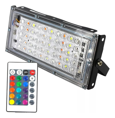 Reflector Led 50w Colores Rgb Multicolor Con Control T3510