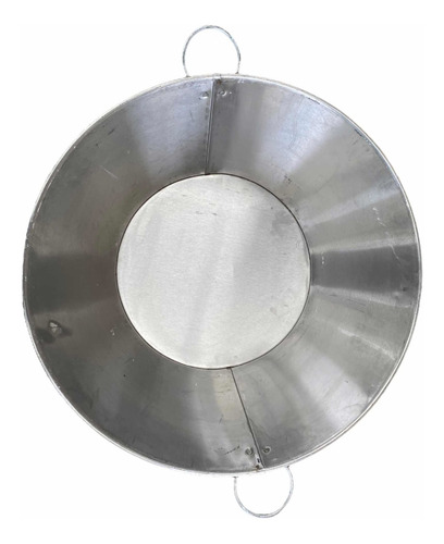 Cazo De Acero Inoxidable 80 Fondo Plano Y Colador Para Carne Gris