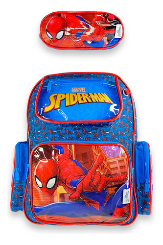 Kit Mochila Escolar + Estojo Do Homem Aranha