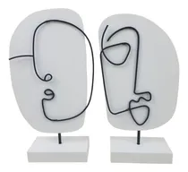 Comprar Kit 2 Esculturas Decorativas - Adorno Enfeite Laradore Faces