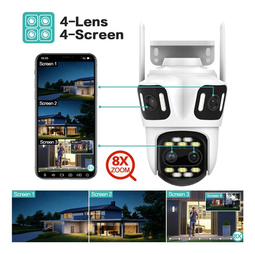 Cámara De Seguridad Ptz Para Exteriores Con Wifi, Icsee