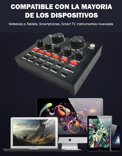 Imagen 4 de 10 de Set Microfono Condensador Mezcladora Bluetooth Celular Pc