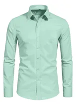 Comprar Camisas De Vestir Manga Larga Slim Fit Hombre Formal Oficina