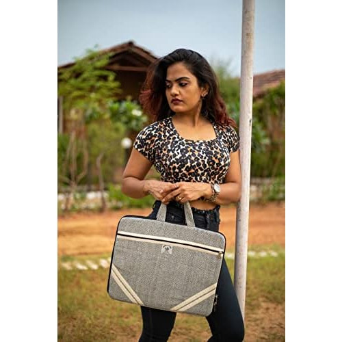 Hemp Laptop Bag Case Expandable Computer Bag Slim Brief...