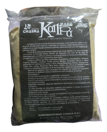 Maca Negra Peruana 3 Paquetes De 500gr C/u Natural