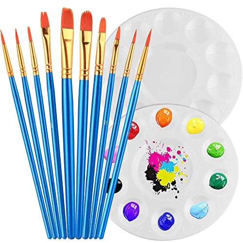 Juego De Bandejas De Pintura Y Pinceles, Kit De Paleta De Pi
