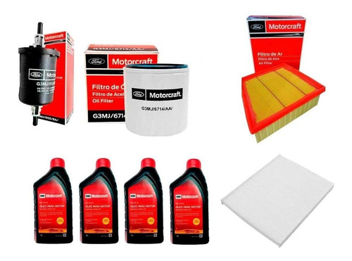 Kit Revisao Ka 1.0 80000 Km 4 Litros 5w20 Motorcraft Filtros