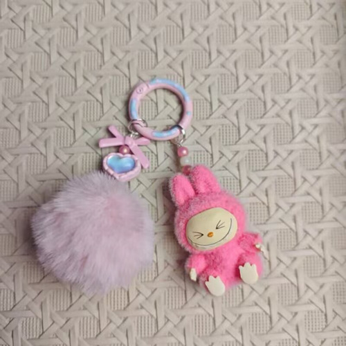 Mini Labubu Keychain Cartoon Creative Collection Plush Doll