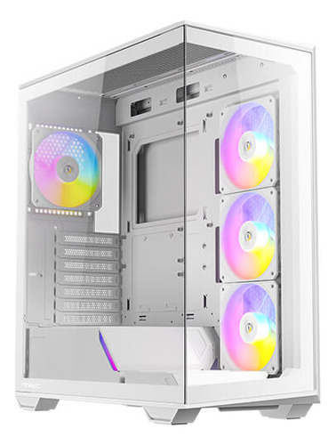 Gabinete Gamer Antec C3 Argb White 4x120mm Argb Fans Color Blanco