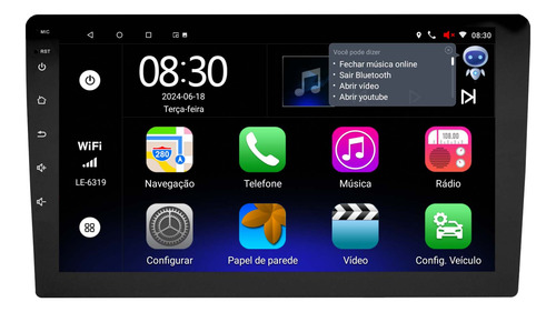 Multimidia Universal Slim 9p Carplay Android 14 2gb 32gb Voz