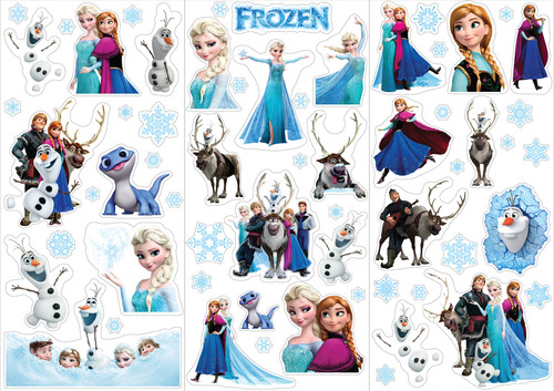 Frozen Stickers X3 Planchas | Varios | Vinilo Resistente
