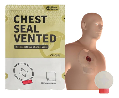 Chest Seal Vented - Curativo Para Pneumotórax Ifak, Aph