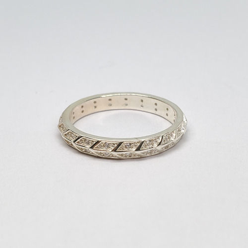 Imagen 4 de 10 de Anillo Plata Rodinada Micro Pave