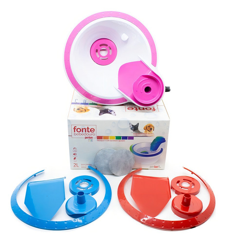 Fonte Bebedouro Gato Cães Cachorros 2l Petlon Cor Kit 2 110v