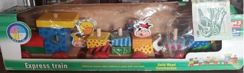 Tren De Encastre Infantil De Madera