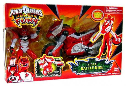 Power Rangers Jungle Fury Tigre Batalla De La Bicicleta