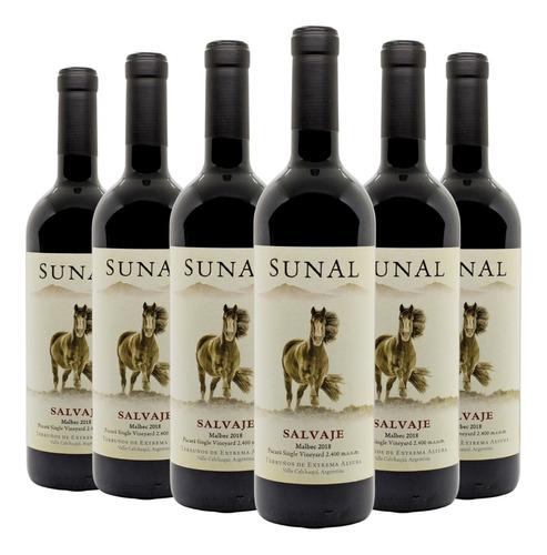 Vino Sunal Pucará Salvaje Malbec Caja X 6 X 750ml. --