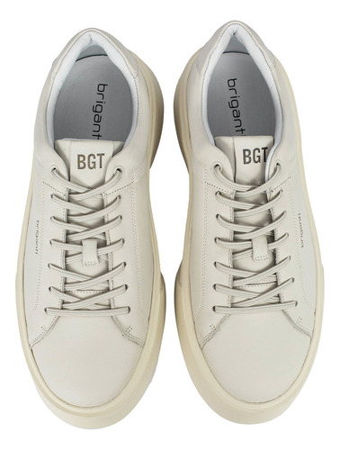 Zapatilla Cuero Hombre Zapato Liso Cordon Elastico Briganti