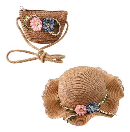 Sombrero Para El Sol Para Niños, Bolso De Mano Tejido,