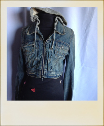 Campera De Jean Con Cierre Y Capucha Marca Twentyone Talle S