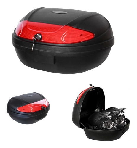 Caja Para Moto Top Case Maletero 53 Litros 2 Cascos Universa