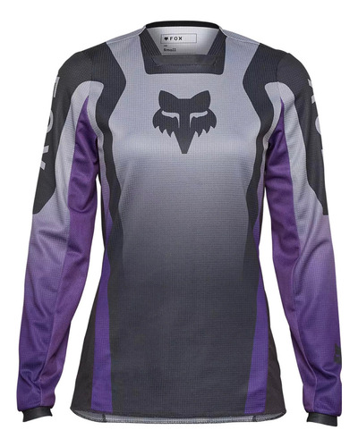 Jersey Fox Adulto Mujer P/moto Talla L, Cómodo, Original G Lila C/gris