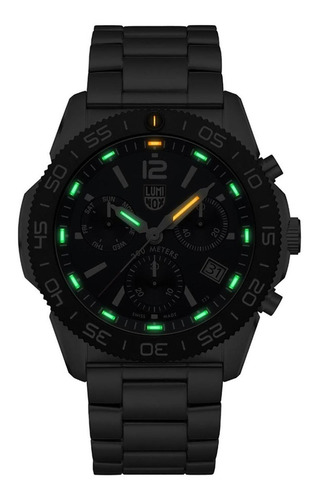 Reloj De Pulsera Luminox Para Hombre Plateado Xs.3144 Color del bisel Negro Color del fondo Azul