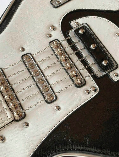 Bolsa Bandolera En Forma De Guitarra Para Mujer Negro Lisa Azul