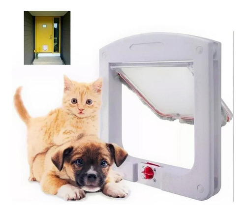 Porta Portinha De Passagem P/gato Cachorro 4 Em 1 Pet Door