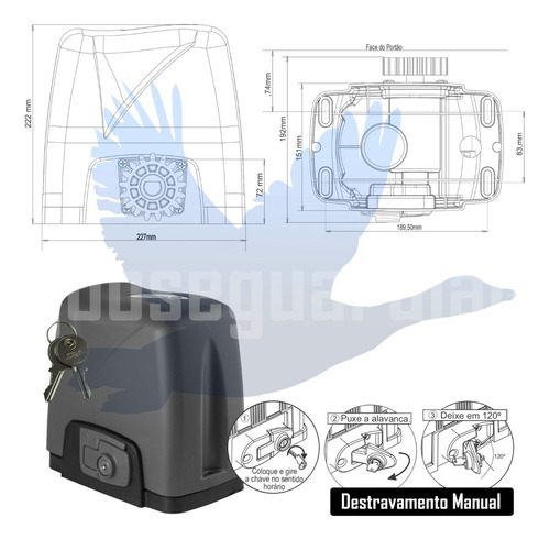 Motor Rossi Wifi Dz Nano 3m Crem 2 Control 1 Txcar 600kg