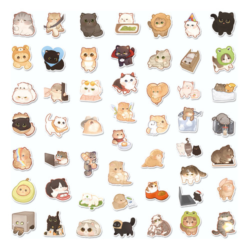 Decalque Estético De Adesivos De Desenhos Animados Para Gato