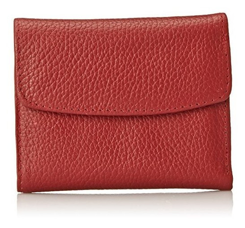 Buxton Hudson Pik-me-up Mini-tríptico, De Color Rojo Oscuro.